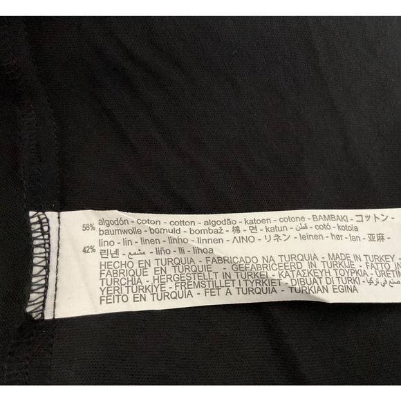 Zara Woman's Dress Size‎ 2X Black V-Neck Short Sleeve Asymmetrical Hem - Picture 9 of 9